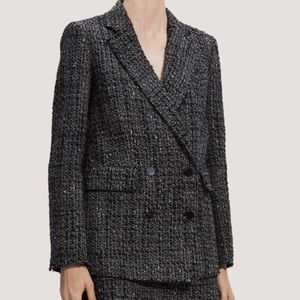 Theory Piazza Noelle Jacket Tweed Belle Blazer Double Breasted